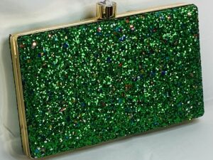 Green clutch sparkling bag